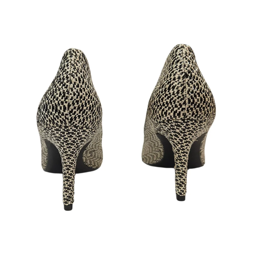 NWT - Alfani - Black and Silver Patterned Heels - Size 9.5